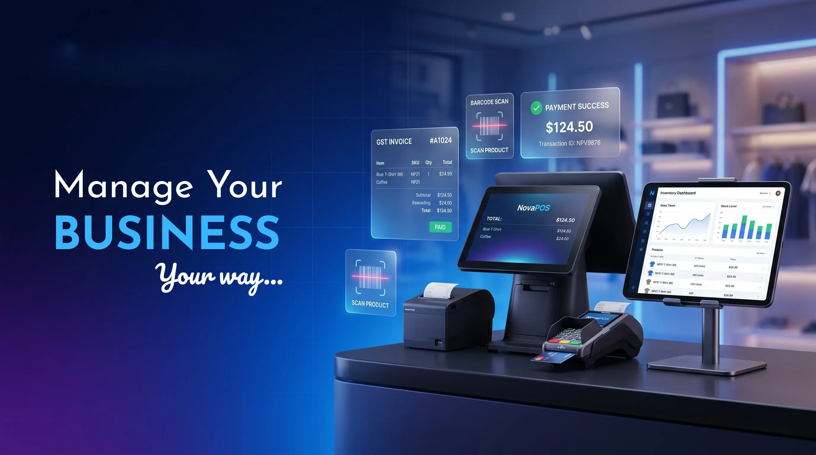 NovaPOS GST-compliant point-of-sale software